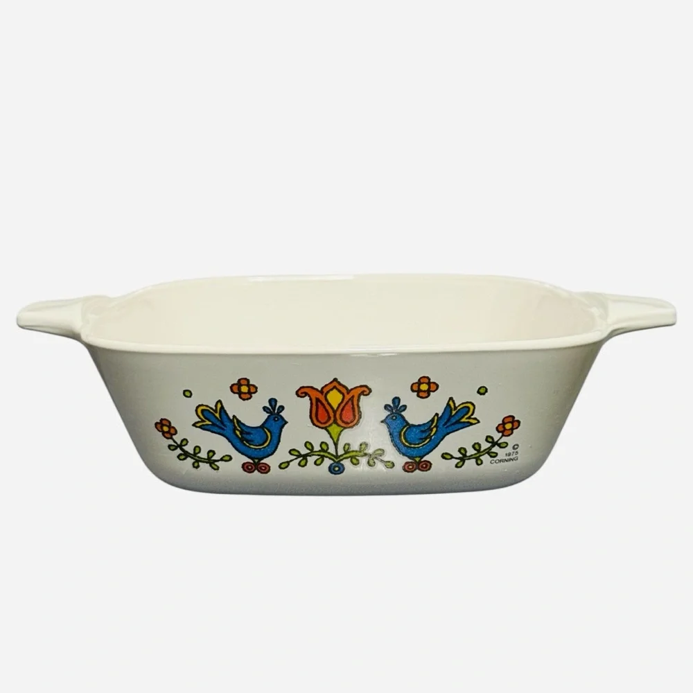 Vintage CORNING WARE Country Festival Blue Bird 1-3/4 Cup Casserole Dish P-41-B
